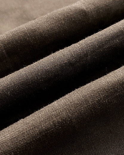 Turn-down Collar Pleated Design Button Down Slit Shirt Dress Casual Ruffle Hem Maxi Dress