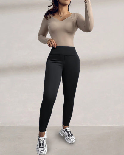 ChicMe ShapeLift Fleece Lined Active Pants Thick Soft Tummy Control Termal Warm Winter Shaping Pants