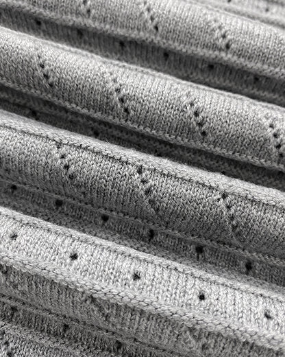 V-Neck Hollow Out Long Sleeve Knit Dress