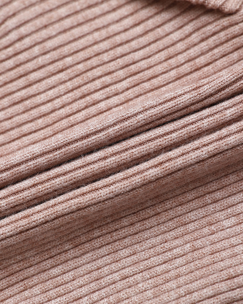 Overlap V-Neck Ruched Side Button Decor Knit Sweater Slim Fit Ribbed Pullover Top