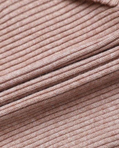 Overlap V-Neck Ruched Side Button Decor Knit Sweater Slim Fit Ribbed Pullover Top