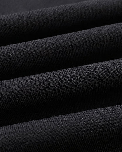 Metal Ring Decor Off Shoulder Ruched High Waist Jumpsuit Casual Cinched Waist Wide Leg Jumpsuit