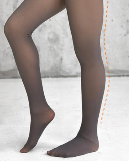 Fleece Lined Tummy Control Butt Lifter Tights Fake Translucent Thermal High Waist Pantyhose Tights Leggings