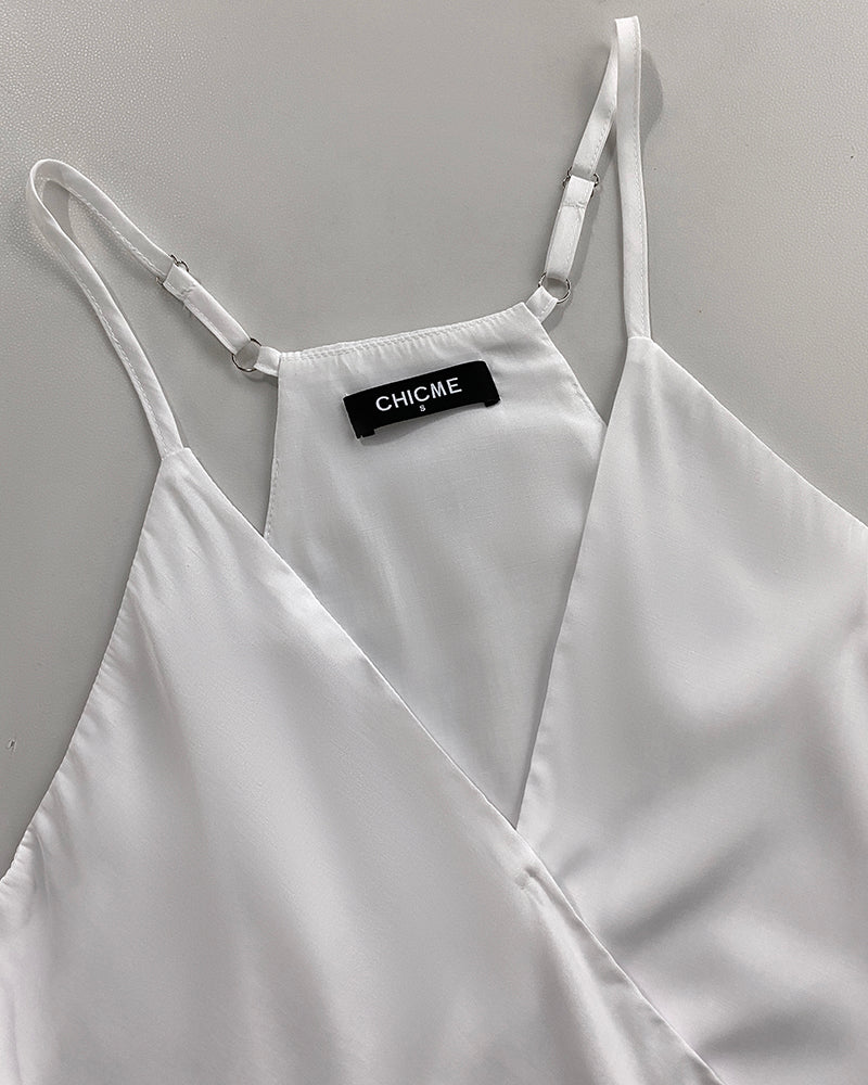 Halter Sleeveless Wrap Tank Top