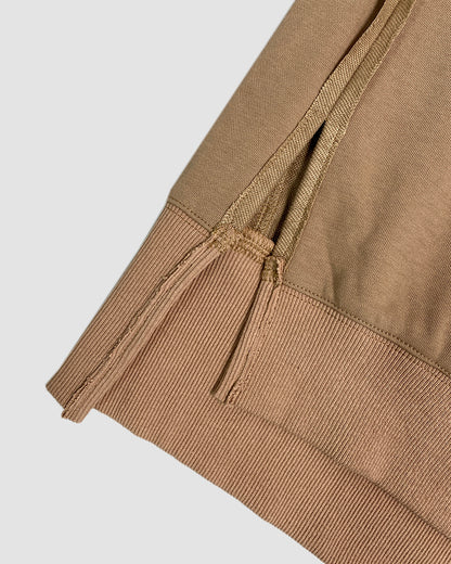 Polo Collar Long Sleeve Sweatshirt Loose Fit Side Slit Dip Hem Casual Top