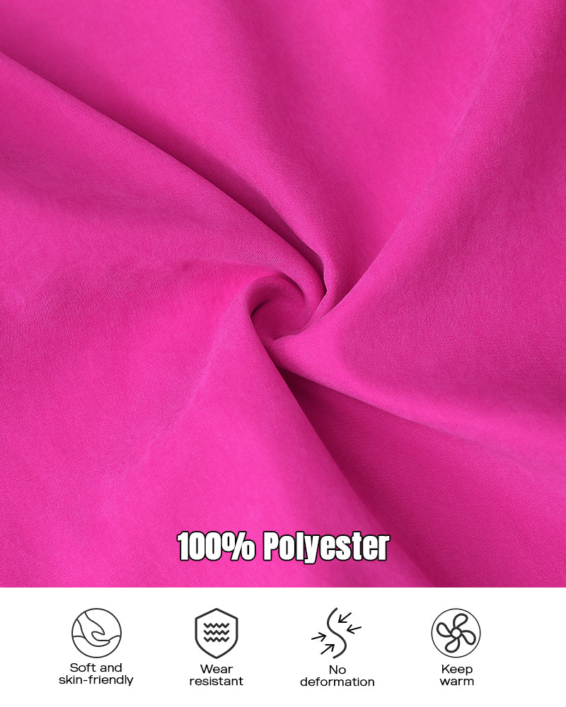 Fuzzy Trim Jacket Hooded Zip Up Fleece Lined Coat Outwear with Pockets