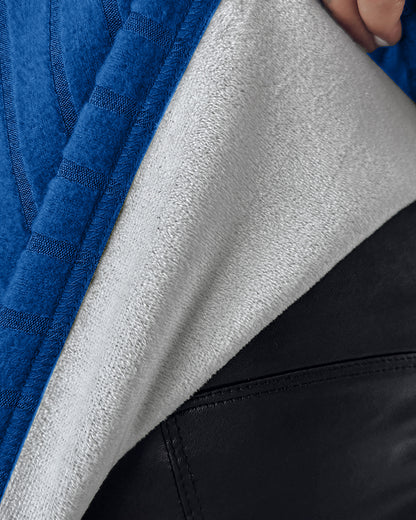 U-Neck Long Sleeve Ribbed Tops Fleece Lined Basic Layering Soft Thermal Tee (No Padding)