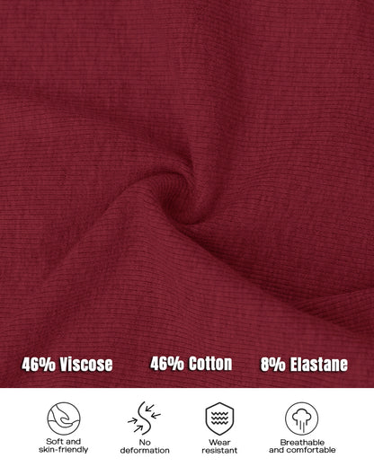 Chicme Built In Bra Notch Neck Long Sleeve Shirts Rib Knit Ruched Waist Top