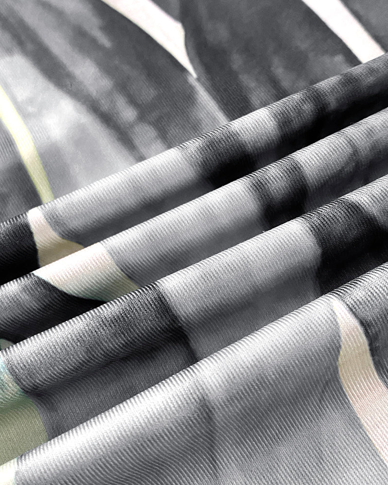 Plants Print Square Neck Thick Strap Maxi Dress Casual Slim Fit Side Slit Vacation Dress with Pockets