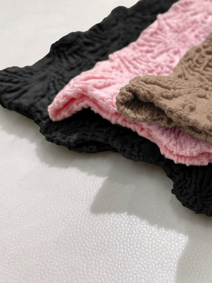 3-Pack Wide Strap Tank Tops Lettuce Trim Cami Tops with Floral Jacquard