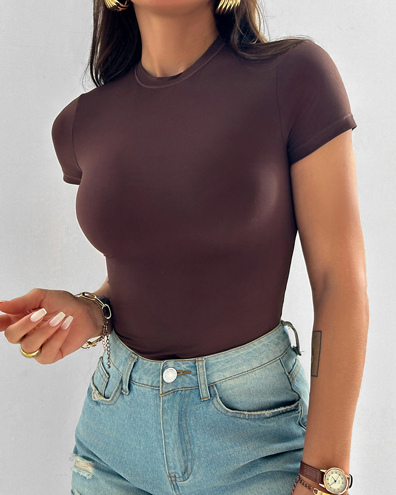 ChicMe ContourX 2-Pack Crewneck Short Sleeve Tee Slim Fit Basic T-Shirts