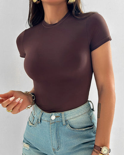 ChicMe ContourX 2-Pack Crewneck Short Sleeve Tee Slim Fit Basic T-Shirts