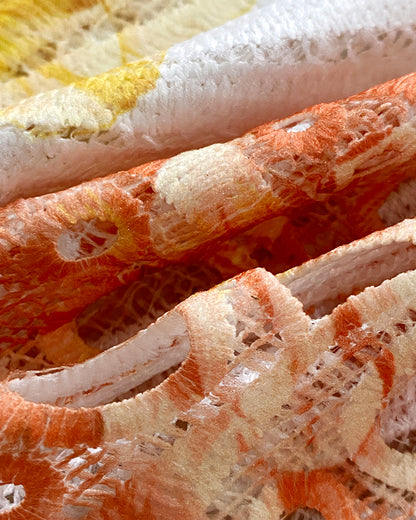 Tie Dye Print Turn-down Collar Long Sleeve Button Front Shirt Casual Hollow-out Top