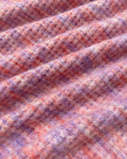 Colorful Waffle Knit Open Front Coat Batwing Long Sleeve Cardigan