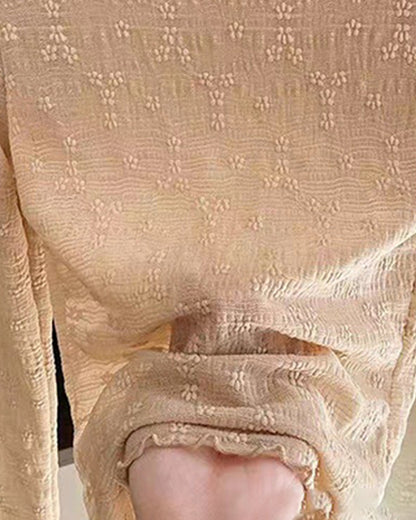 Lace Frill Hem Mock Neck Long Sleeve T-Shirt Sexy Floral Sheer Mesh Hollow Out Top