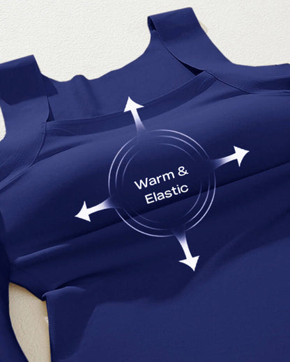 Ärmelloses Tanktop mit U-Ausschnitt, nahtlosem, schmalem Layering-Top und integriertem BH