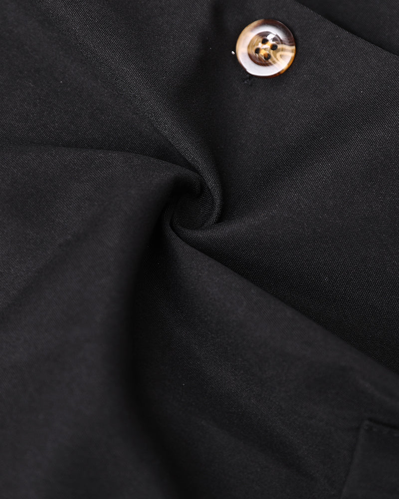 2 Pieces Outfit V-Neck Sleeveless Button Front Vest and Zipper Fly Colorblock Elastic Back Waist Shorts Set Casual Blazer Set