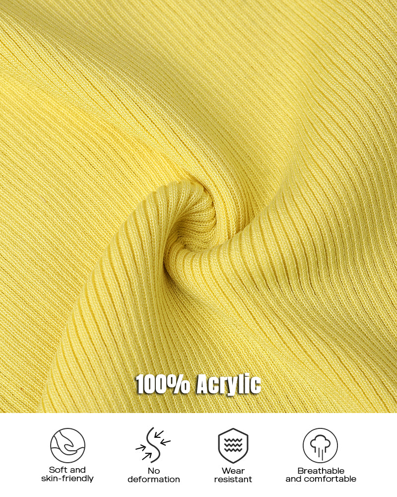 Crewneck Half Zipper Flap Detail Knit Sweater Long Sleeve Slim Fit Ribbed Pullover Top