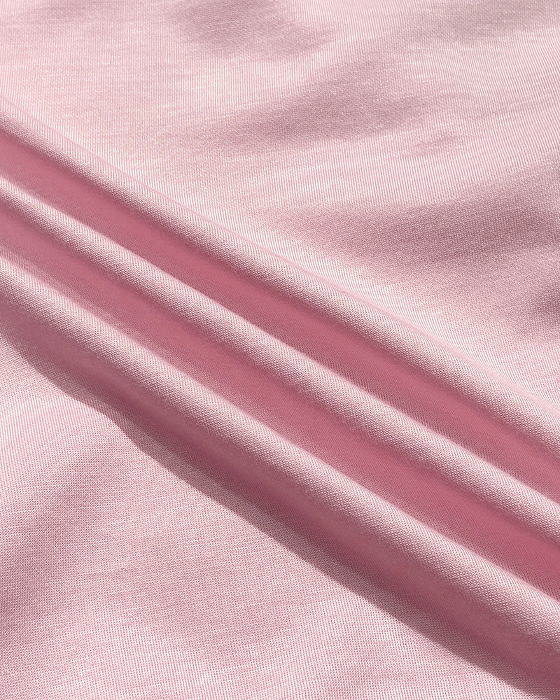 Pearls Decor Sheer Heart Pattern Mesh Spliced Tee Casual Drop Shoulder Long Sleeve Top