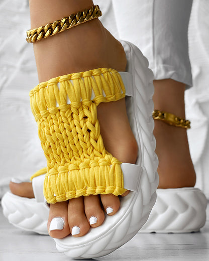 Braided Hollow Out Slippers Summer Sandals