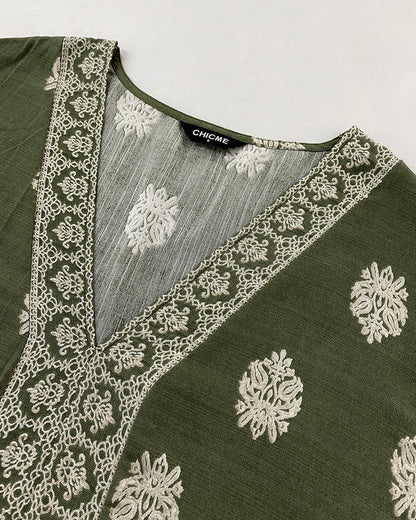 Floral Print V Neck Long Sleeve Blouse Casual Loose Fit Top