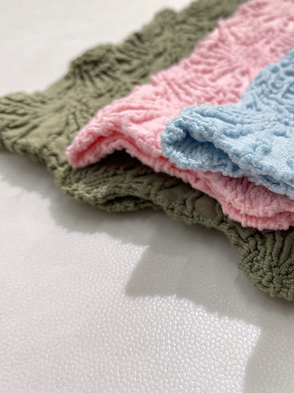 3-Pack Wide Strap Tank Tops Lettuce Trim Cami Tops with Floral Jacquard