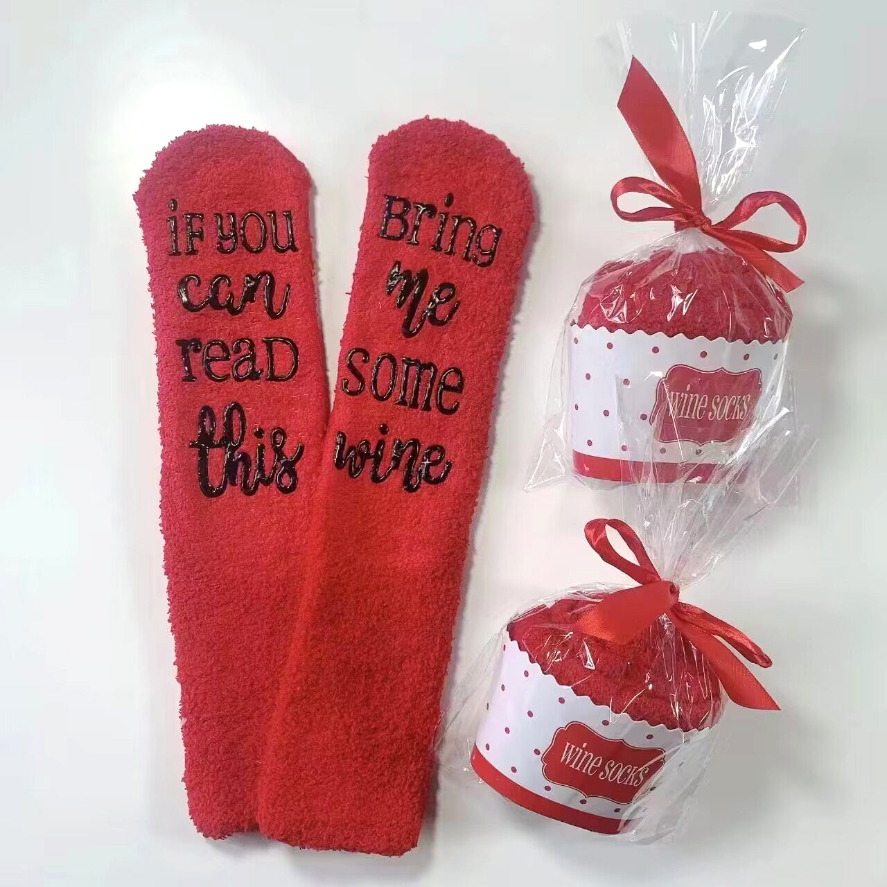 1Pair Funny Letter Print Crew Socks