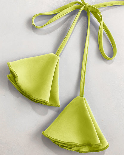 Halter Sleeveless Backless Maxi Dress Casual Shirred Back Side Slit Vacation Dress