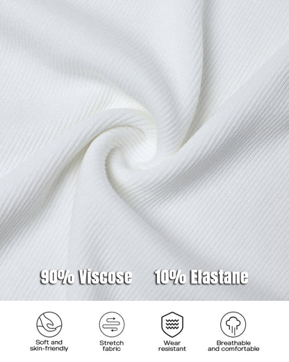 2-Pack Round Neck Thick Strap Racerback Ribbed Tank Slim Fit Tops without Bra Pads