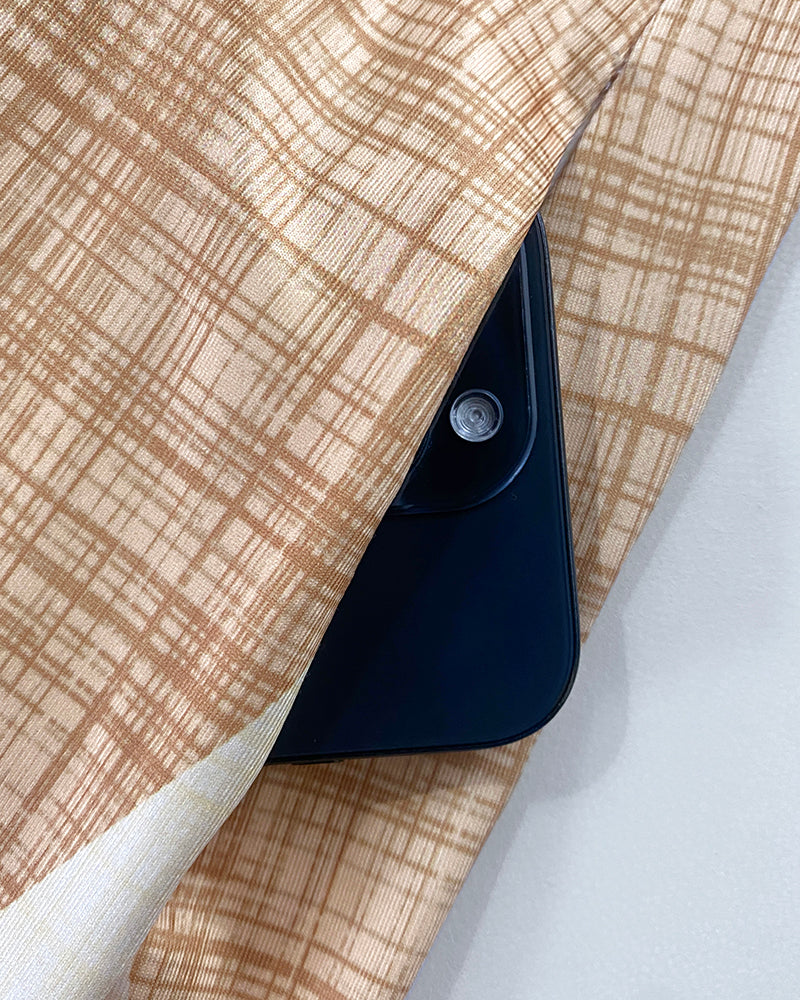 Geometric Print Square Neck Thick Strap Vacation Dress Casual Slim Fit Slit Maxi Dress