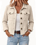 Women's Argyle Embossed Lapel Single Breasted Crop Coat