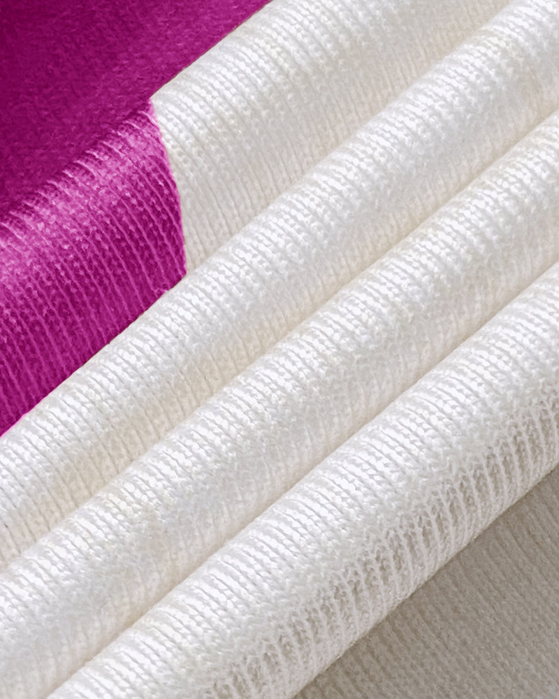 Geometric Print Square Neck Thick Strap Vacation Dress Casual Slim Fit Slit Maxi Dress