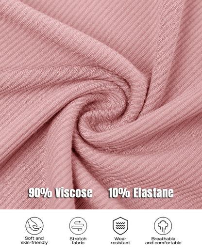 3 Pack Knit Round Neck Thick Strap Racerback Tank Tops(Without Pads)