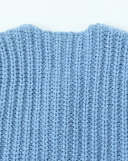 V-Neck Sleeveless Button Front Knit Vest Casual Loose Fit Sweater Top with Pockets