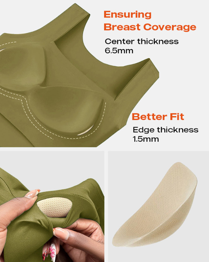 U-Neck Sleeveless Tank Seamless Skinny Layering Top with Built-In Bra