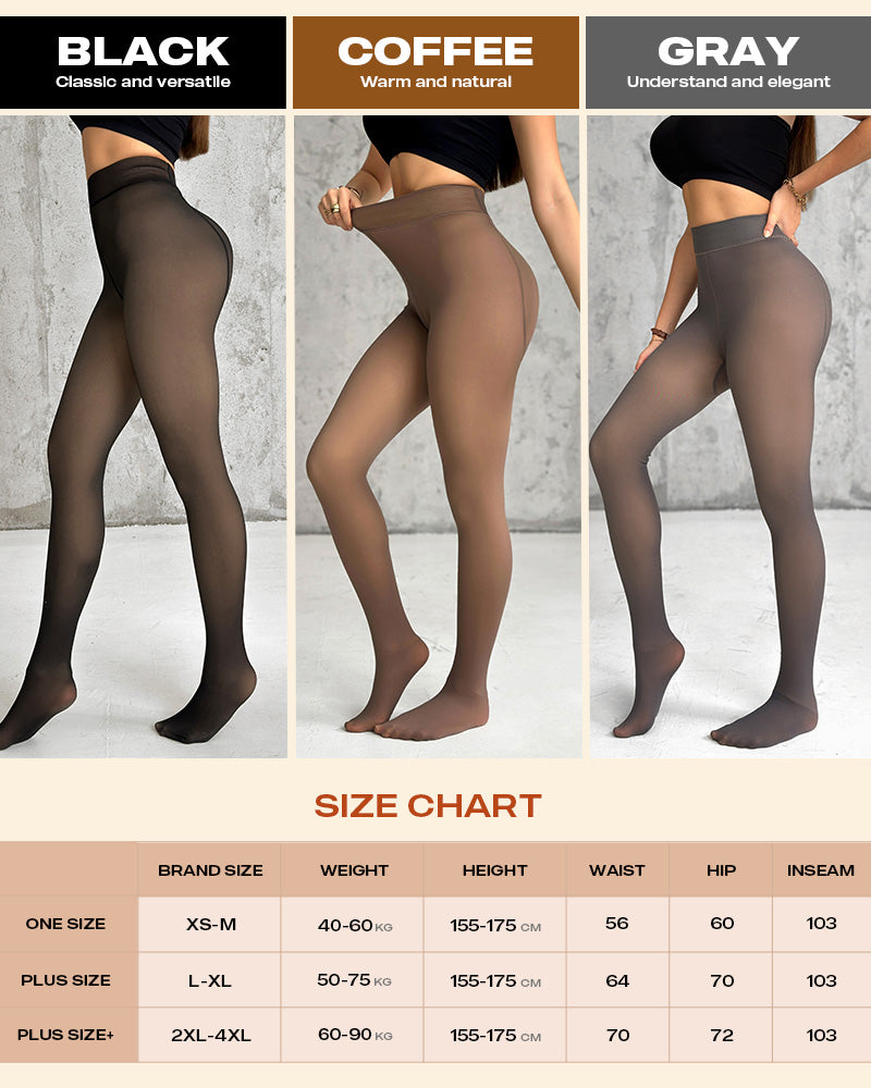 Chicme Shapelift 2 Piece Magic Fleece Lined Leggings Tight Thin Fleece Thermal Pantyhose Warm Leggings（Size Regular/Large/Extra Large）