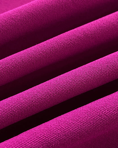 Solid Color Cutout Button Down Elastic Waist Back Versatile Casual Dress Vocation Maxi Dress