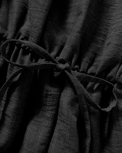 Womens Spaghetti Strap Drawstring Tied Waist Jumpsuit Casual Overalls