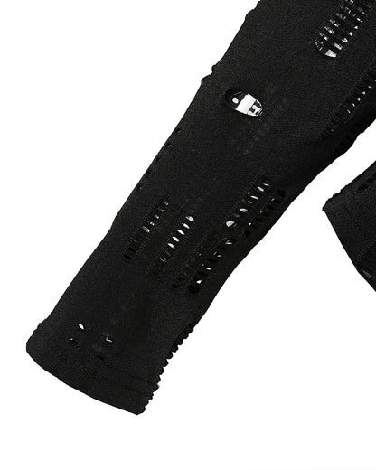 Turn-down Collar Hollow Out Button Down Shirt Top