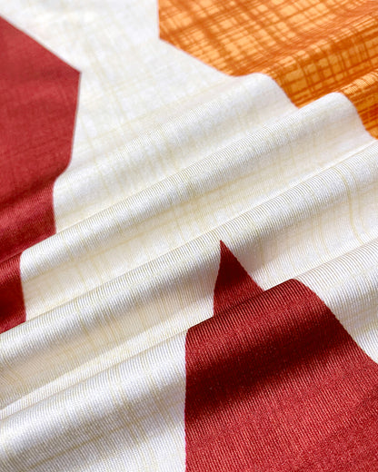 Geometric Print Square Neck Thick Strap Vacation Dress Casual Slim Fit Slit Maxi Dress