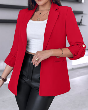 Blazer-Mantel mit gekerbtem Kragen und hochrollbaren Ärmeln
