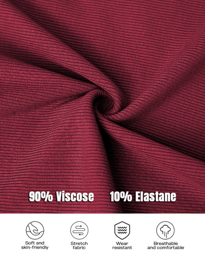 Chicme Built In Bra U Neck Long Sleeve Ribbed Top