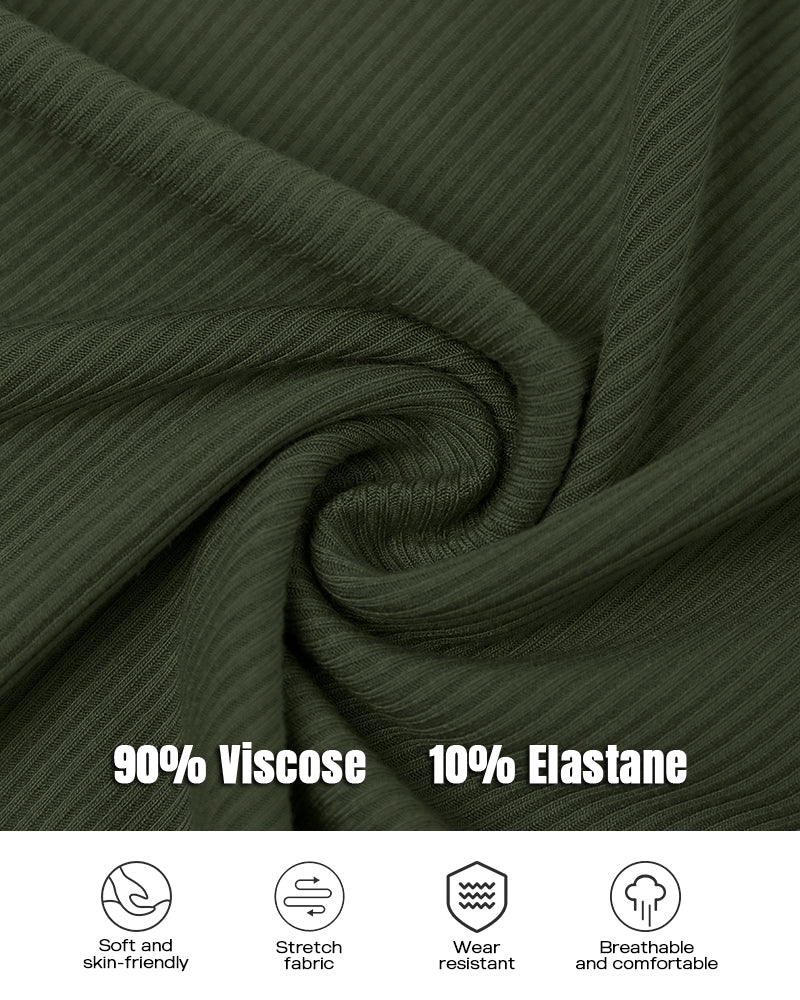 2-Pack Round Neck Thick Strap Racerback Ribbed Tank Slim Fit Tops without Bra Pads