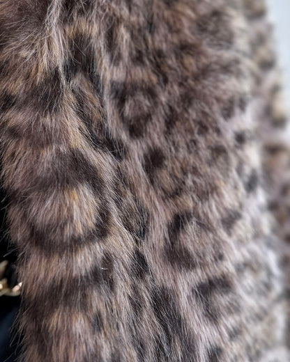 Turn-down Collar Long Sleeve Faux Fur Coat Jacket Casual Warm Fluffy Cropped Coat