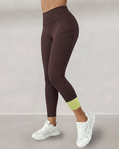 Winter Warm High Waisted Workout Athletic Leggings Tummy Control Butt Lifting Ultra Soft Thermal Lined Yoga Pants Women's Sportswear with Stacked Slit Pockets On Side