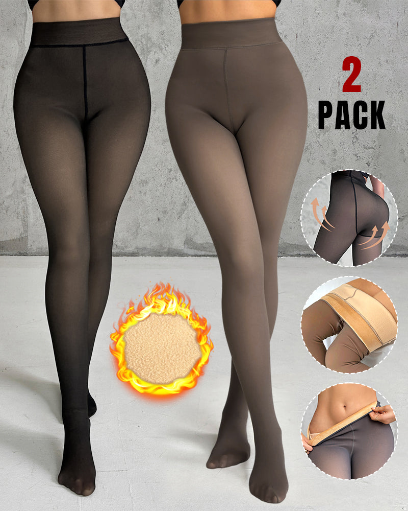 Chicme Shapelift 2 Piece Magic Fleece Lined Leggings Tight Thin Fleece Thermal Pantyhose Warm Leggings（Size Regular/Large/Extra Large）