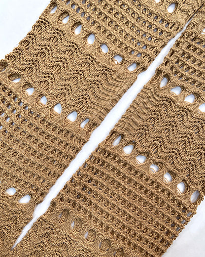 2 Pieces Round Sequin Knitted Halter Sleeveless Crop Top and Casual Strechy Waist Wide Leg Knit Pants Set