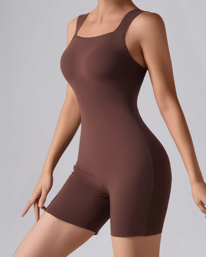 Seamless Square Neck Sleeveless Tank Top Tummy Control Bodysuit Romper