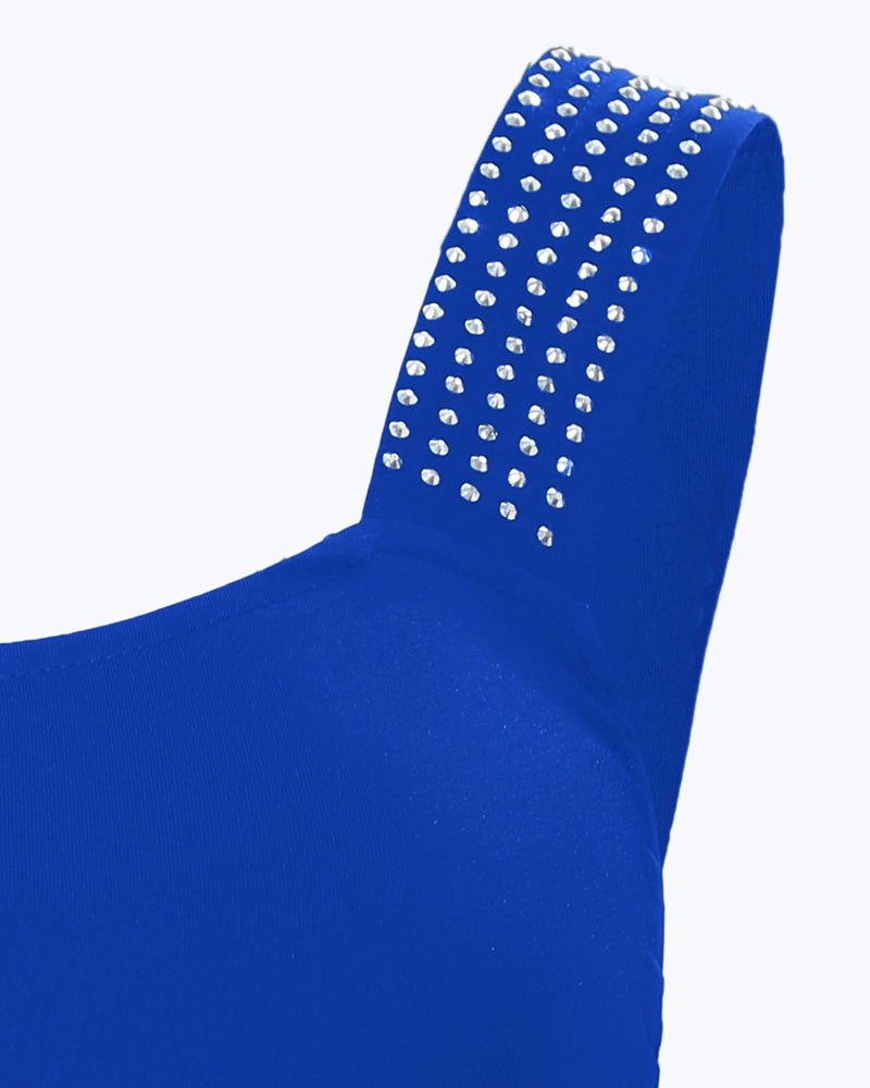 Rhinestone Embellished Thick Strap Tank Top