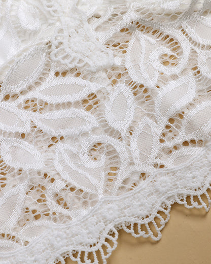 Guipure Lace V Neck Spaghetti Strap Top